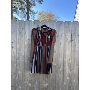 XTAREN Dress Size‎ Small Stripe Long Sleeve Fall Botton Cottage Cute